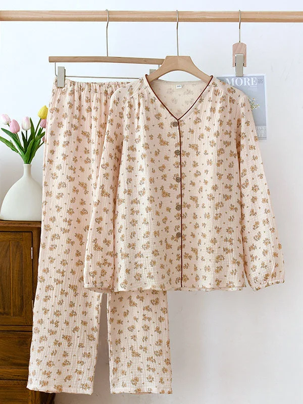 2Pcs Crepe V Neck Floral Pajamas Zara pajama sets