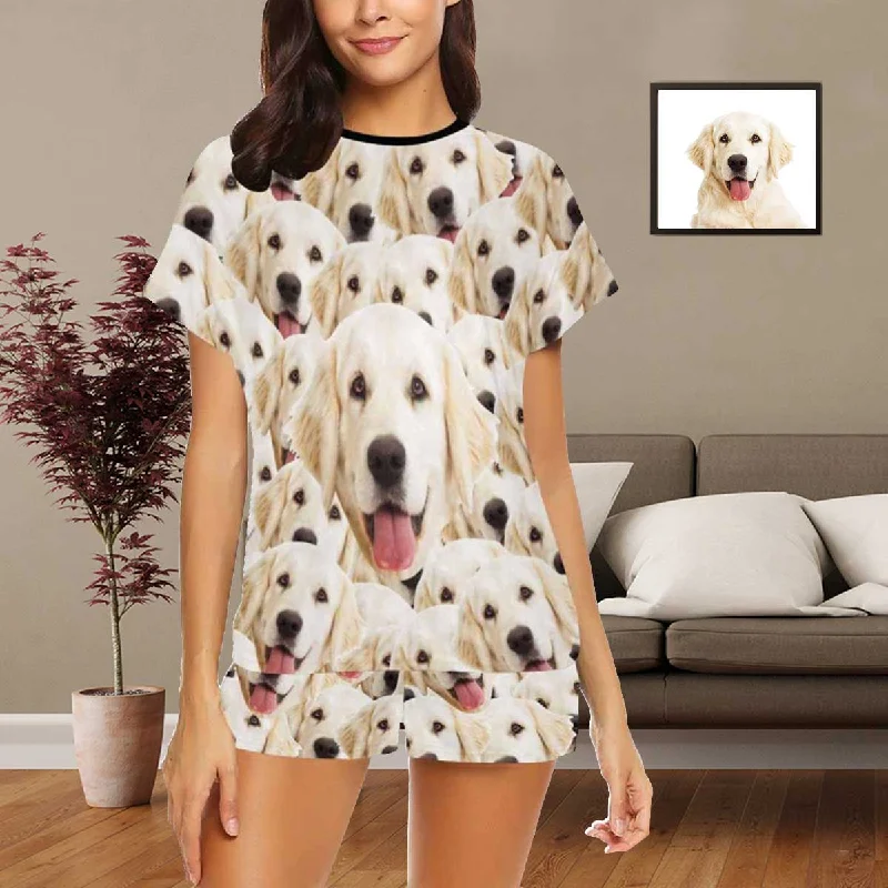 Custom Pajamas with Pets Face My Dog Sleepwear Personalized Photo Women's Short&Long Sleeve Pajama Set Shein pajama sets