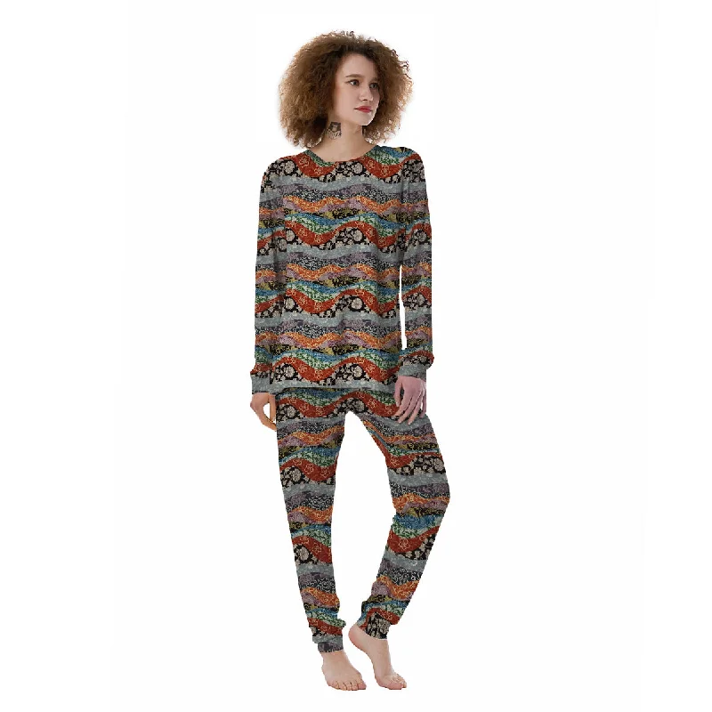 Wave Japanese Patchwork Print Pattern Women's Pajamas H&M pajama sets