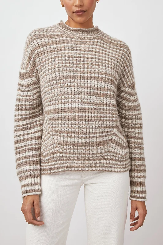 ECHO SWEATER - BROWN WHITE SPACE DYE Alpaca wool sweaters