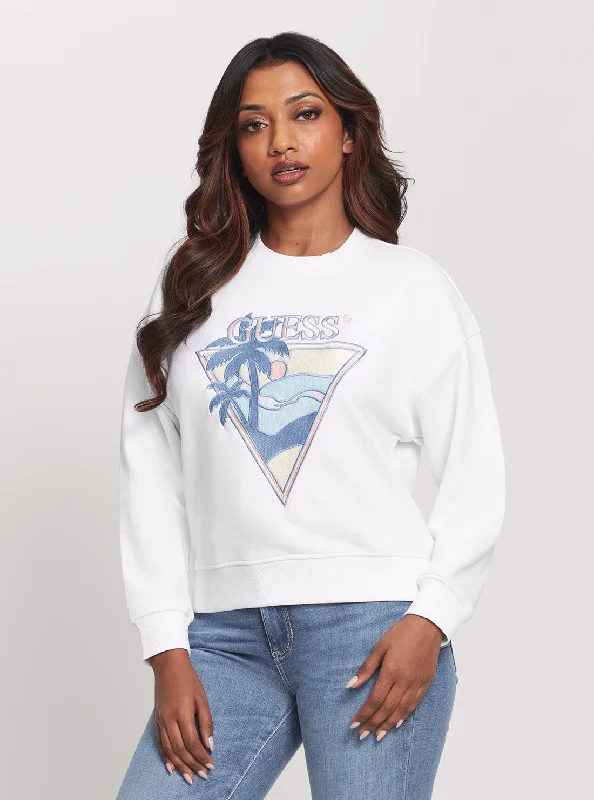 Eco White Beach Triangle Jumper Softest cashmere sweaters