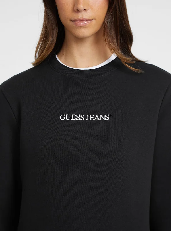 Guess Jeans Black Logo Jumper High-end sweaters