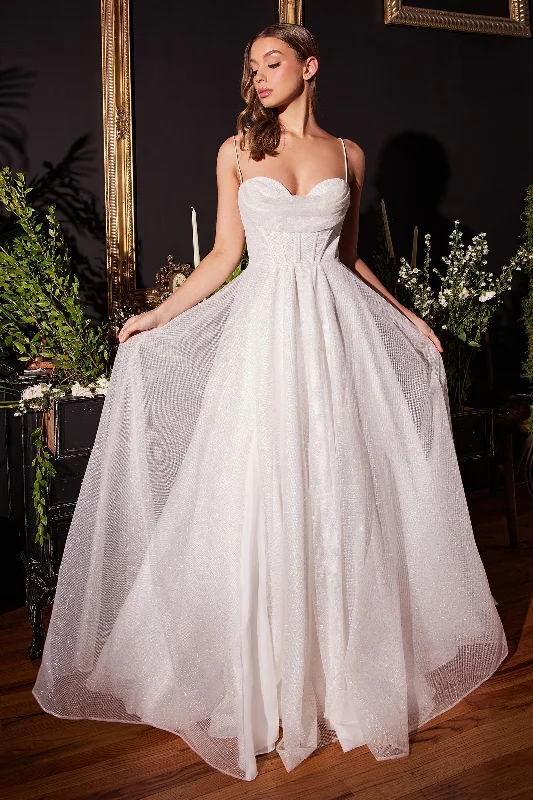 **Cinderella Divine: Shimmering Allure for Unforgettable Occasions** White Lace Gown