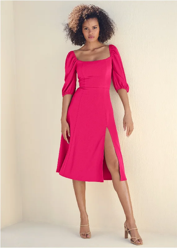 Square Neck Midi Dress - Azalea Spring midi dresses