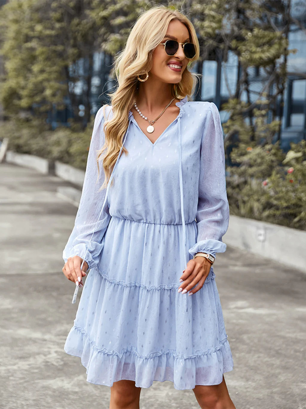 LONG SLEEVE V-NECK SEXY DRESS Best maxi dresses for plus size