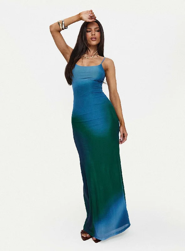 Amoret Maxi Dress Blue / Green Best maxi dresses for tall women