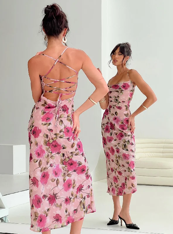 Ara Maxi Dress Pink Floral Comfortable maxi dresses for everyday wear