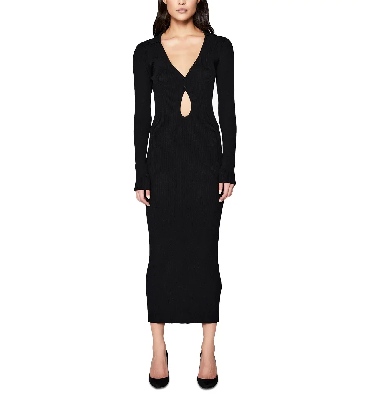 Bardot Rosario Long Sleeve Cutout Dress in Black Best maxi dresses for curvy figures