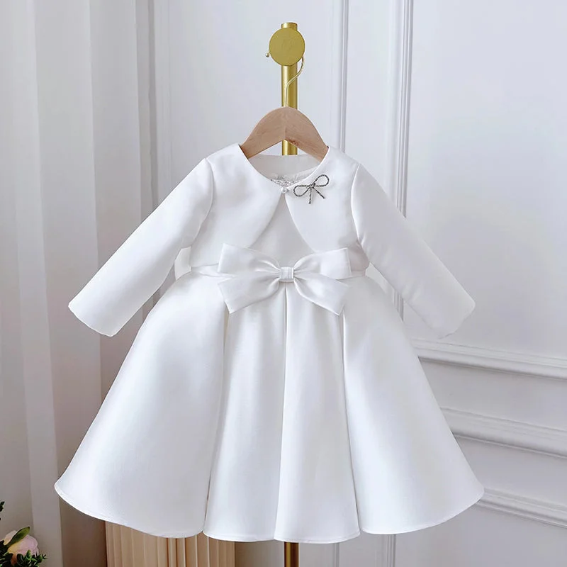 Birthday Dress White Two Piece Long Sleeve Princess Dress Best maxi dresses for hourglass body shape