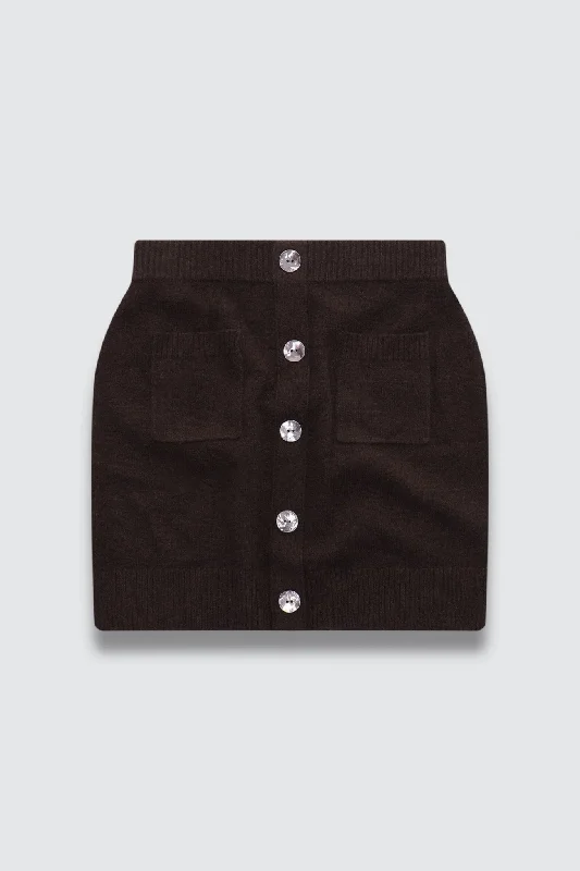 COLORUSH Cashmere Marvin Mini Skirt / Brownie Soft Leather Skirt