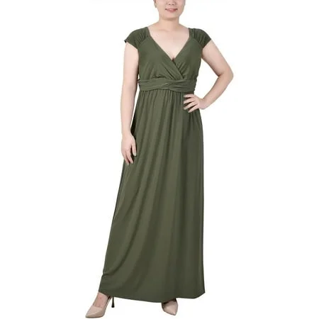 Petite Ruched Empire-Waist Maxi Dress Holiday maxi dresses