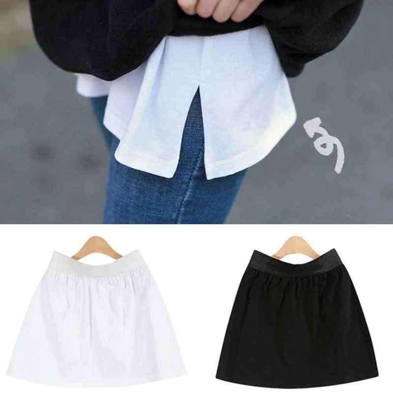 Adjustable Layering Fake Top Mini Skirt Shirt Extender Fashion Half Extended High-waist Denim Skirt