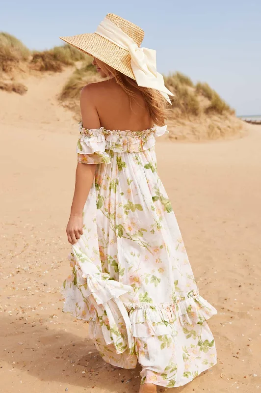 Immortal Rose Aria Chiffon Off-Shoulder Ankle Gown Best party dresses for tall women