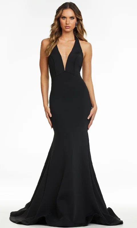 Ashley Lauren - 11121 Plunging Halter Gown Wedding guest unclassified dresses