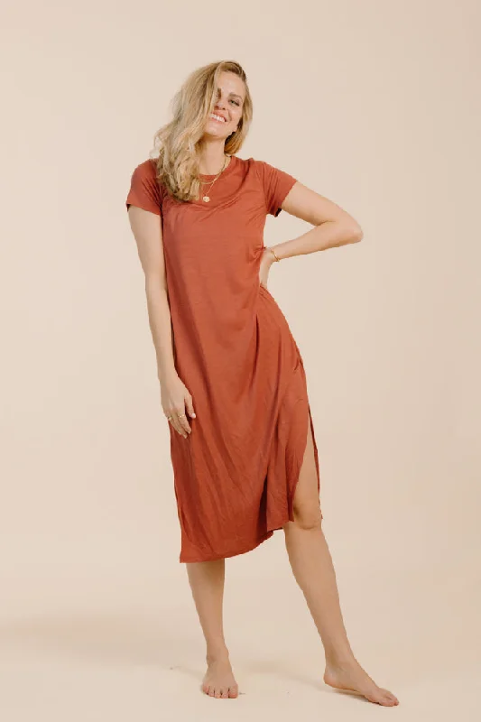 BAYA DRESS TERRA COTTA Sequin unclassified dresses