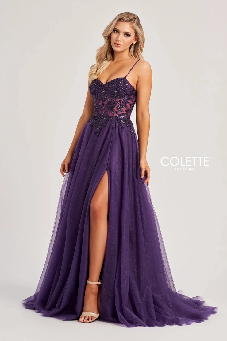 Colette By Daphne CL8280 - Spaghetti Strap Applique Gown Sexy unclassified dresses