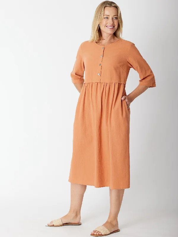 Cotton Collection Prairie Dress - Peach - 30447 Flowy unclassified dresses