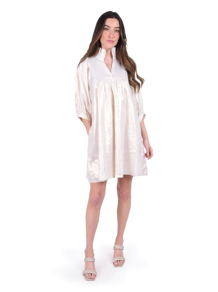 Emily McCarthy Stella Dress - White Gold Casual chic unclassified dresses