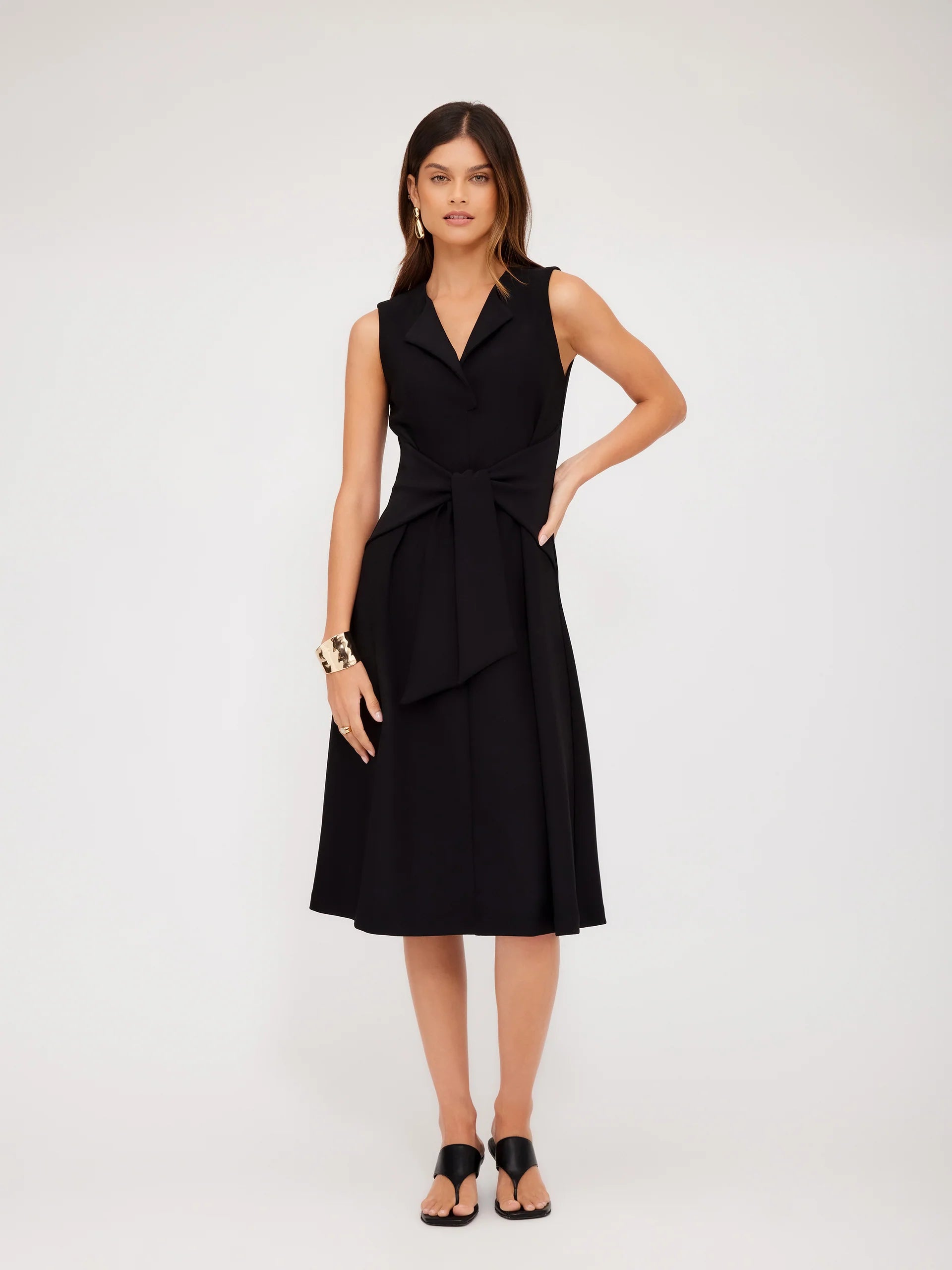 Fifteen Twenty Tie-Front Dress - Black Off-shoulder unclassified dresses