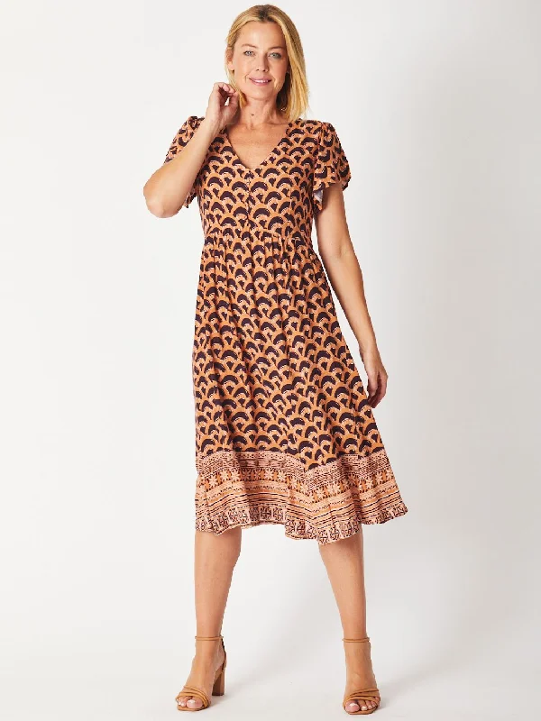 Flounce Dress - Mocha 27332-S Anniversary unclassified dresses