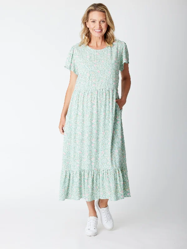 Flutter Slv Tier Dress - Sage 30424 Anniversary unclassified dresses