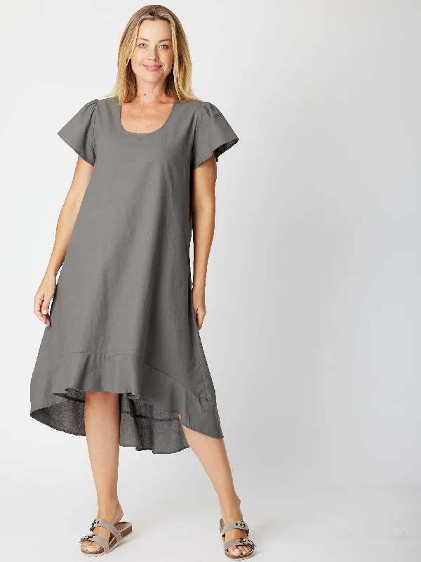 Ho Chi Minh Ruffle Dress - 30613 Steel Short unclassified dresses