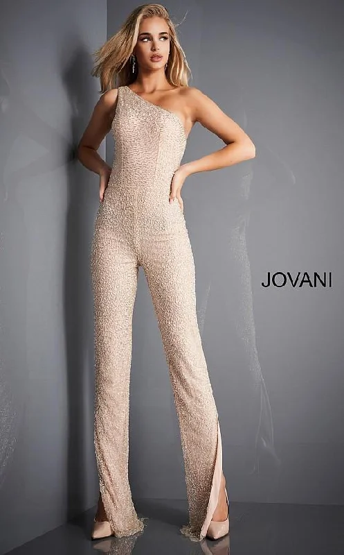 Jovani 3816 Formal One Shoulder Beaded Jumpsuit Formal unclassified dresses