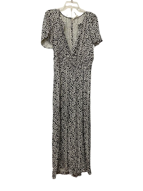 Jumpsuit By Anthropologie In Black & Cream, Size: M Long unclassified dresses