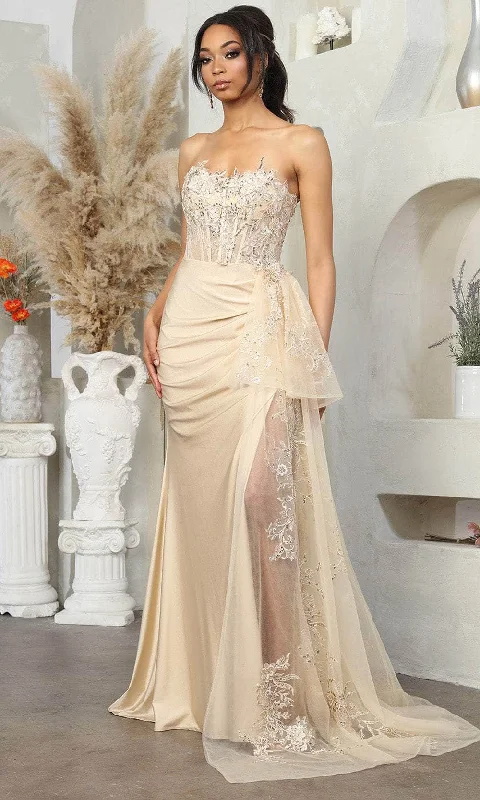 May Queen MQ2072 - Sweetheart Illusion Draped Prom Gown Unique unclassified dresses