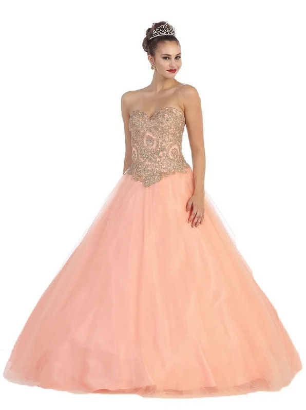 May Queen - Strapless Gilded Quinceanera Evening Gown LK-74 - 1 pc Royal in Size 14 Available Knitted unclassified dresses