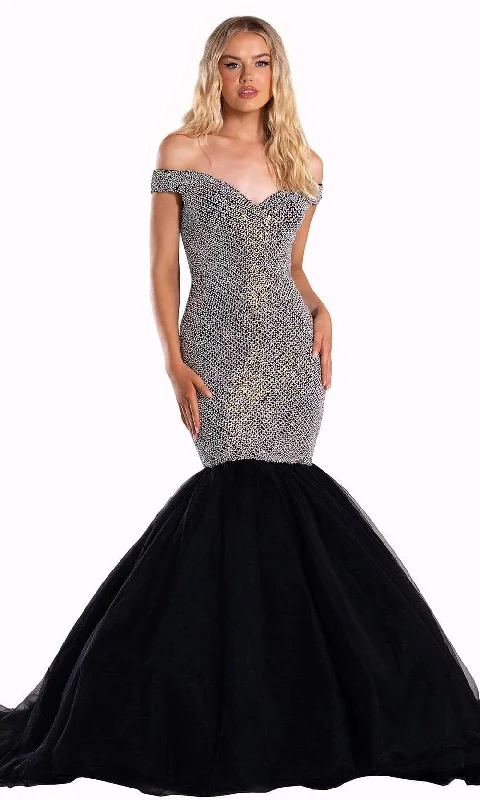 Portia and Scarlett - PS21046 Jeweled Off Shoulder Trumpet Gown Halter unclassified dresses