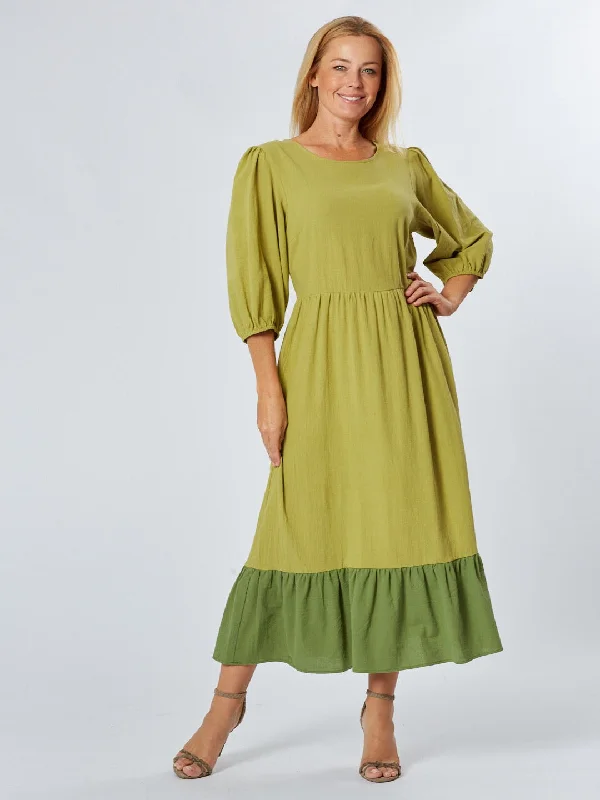 Prudence Ucycled Cotton Dress - Green 27503-s Comfortable unclassified dresses