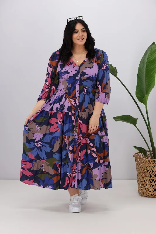 Boho Australia Belinda Dress Navy Floral Best floral dresses for beach vacations