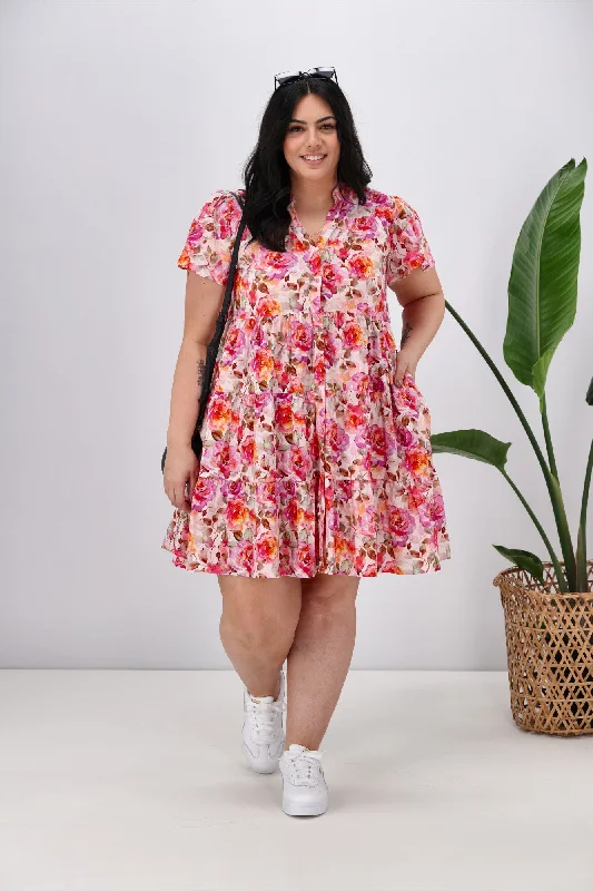 Boho Australia Bertie Dress Pink Floral Best floral dresses for tall women