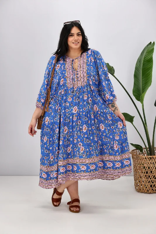 Boho Australia Margot Dress Blue Pink Floral Cocktail floral dresses