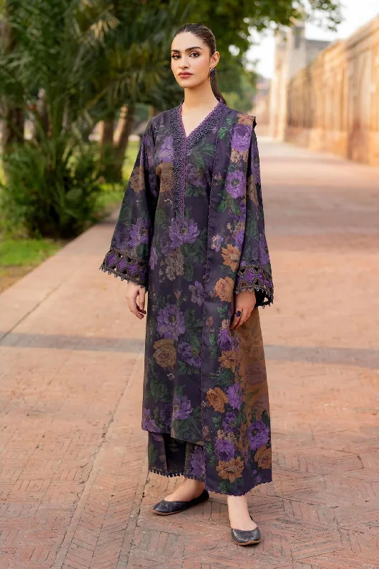 Dark Purple Printed Viscose Suit Zara floral dresses