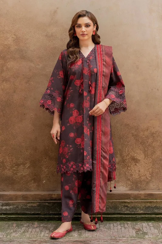 Maroon Pakistani Printed Viscose Suit Vintage floral dresses