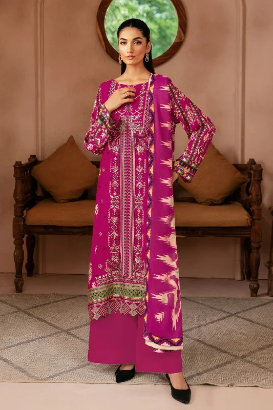 Plum Printed Viscose 3PC Suit Designer floral dresses