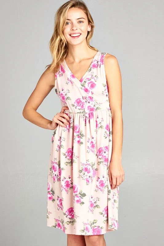 Floral Terry Babydoll Casual Dress Fashion-forward floral dresses