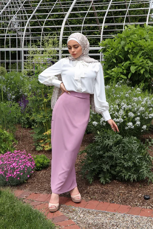 Luxe Soft Maxi Skirt - Pastel Pink V-neck Maxi Skirt