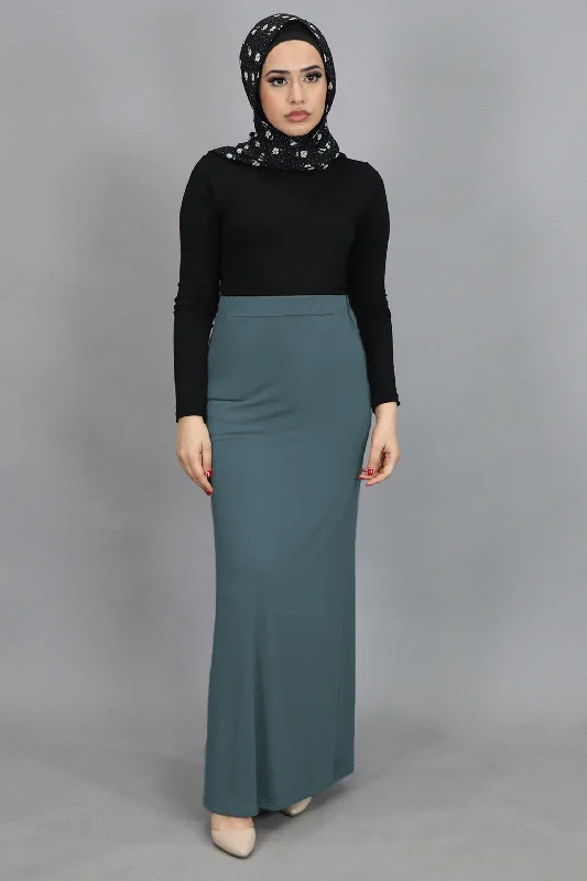 Mint Gray Spandex Maxi Skirt Vintage Maxi Skirt