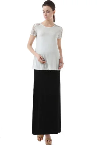 Momo Maternity Fold Over Waist Maxi Skirt Maxi Skirt Dress