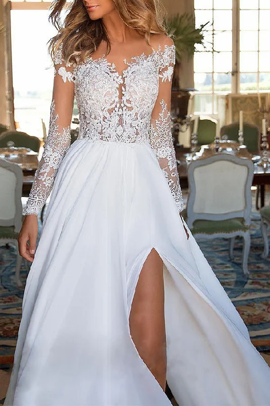 White See Through Slit Lace Dress Lace Dress Day