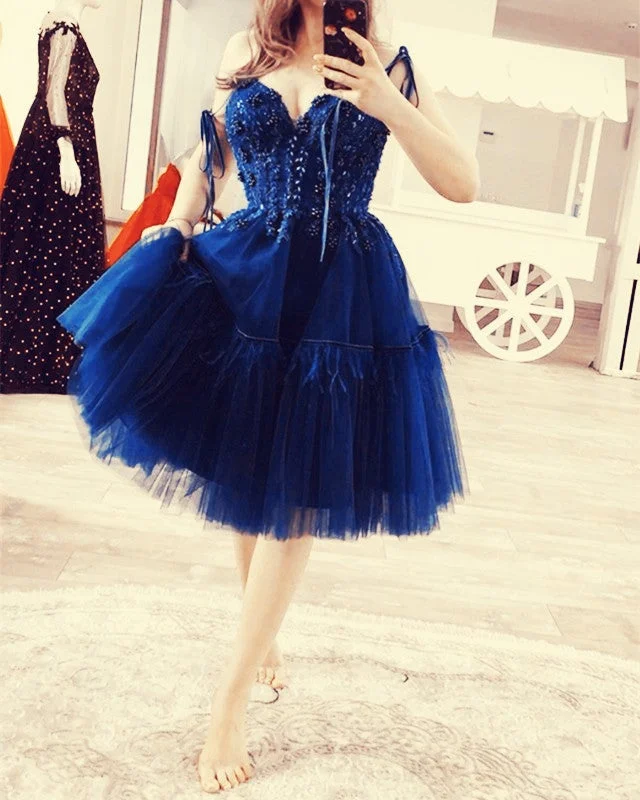 Lace Corset Homecoming Dresses Sweetheart Tulle Ruffles Soft Tulle Gown