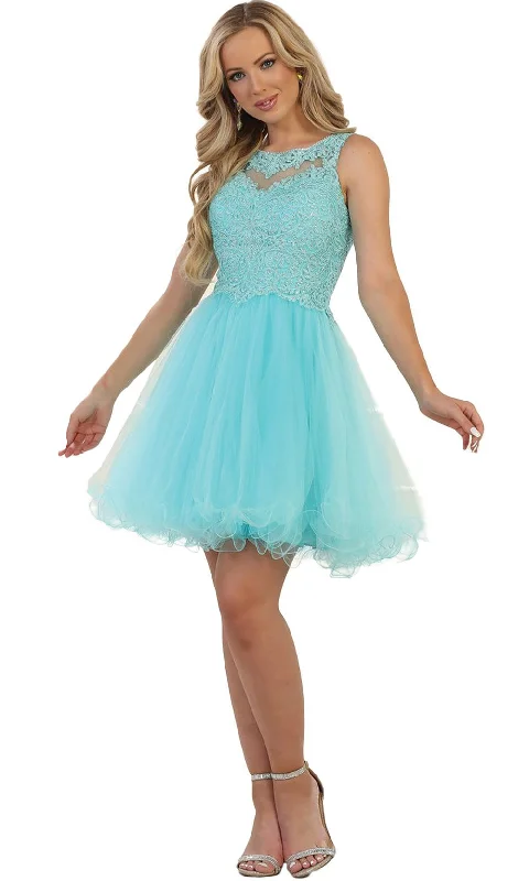 May Queen MQ1510SC Fit and Flare Tulle Homecoming Dress Classic Tulle Dress