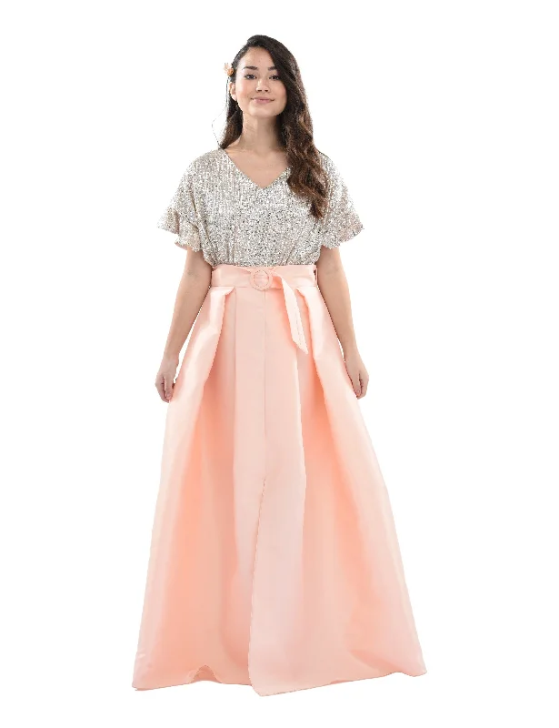 Peach Arcola Glimmer Tulle Gown Tulle Dress Formal