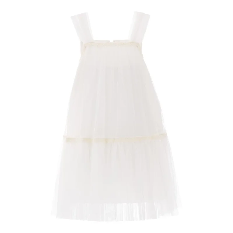 White Square Tulle Overlay Dress Tulle Dress Sparkle