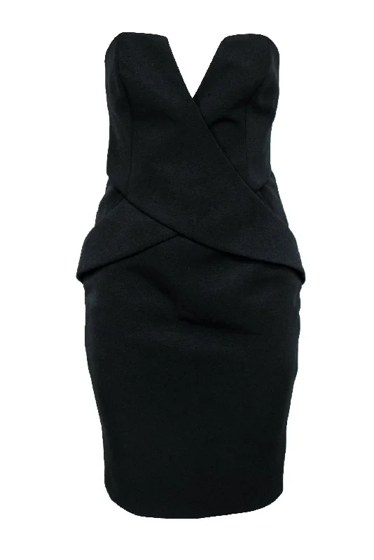 Finders Keepers - Black Strapless "In Between Days" Bodycon Dress w/ Crisscross Design Sz S Bodycon Dress Party