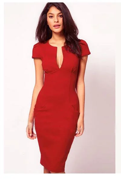 Knee-Length Bodycon OL Dress Slim Fit Dress