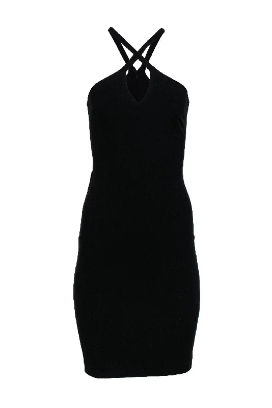 Likely - Black Sleeveless Bodycon Dress w/ Crisscross Design Sz 0 Casual Bodycon Dress